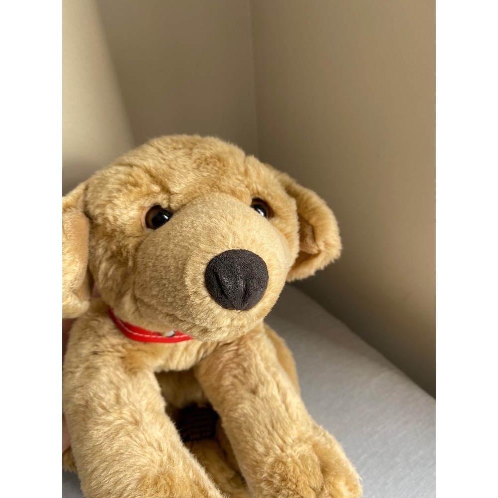 The Petting Zoo Golden Dog Red Collar 12" Puppy Toy 1994 sku6